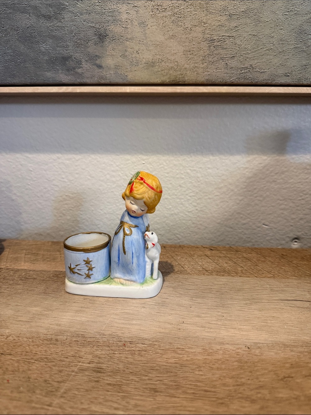 Vintage-Style Blue Ceramic Girl - Christmas Luvkin